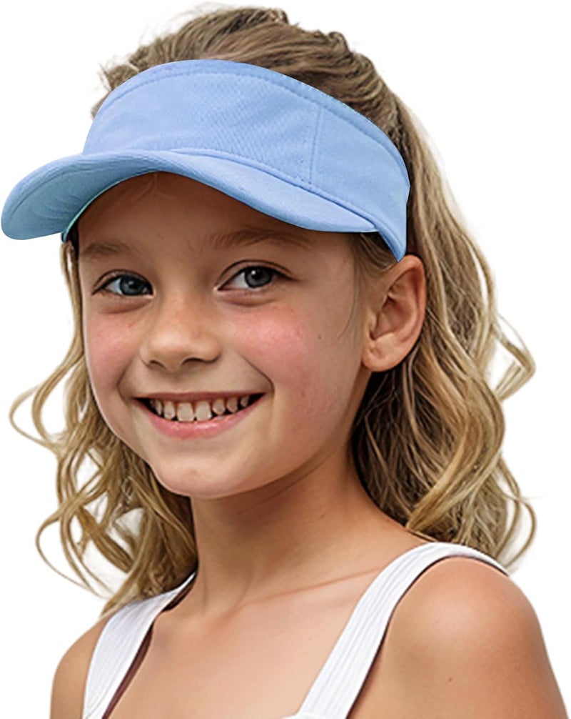 Jastore Kids Girls Boys Packable Hat Sun Visor Hats Cotton Sports Summer Golf Visor Hat - Image 1